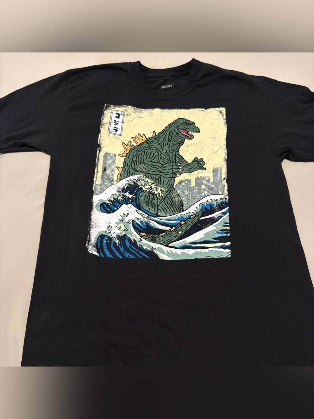 Black Godzilla Graphic Tee - Classic Monster Print